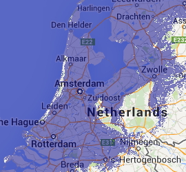 Map of The Netherlands after 7m sea level rise (Credit:geology.com)